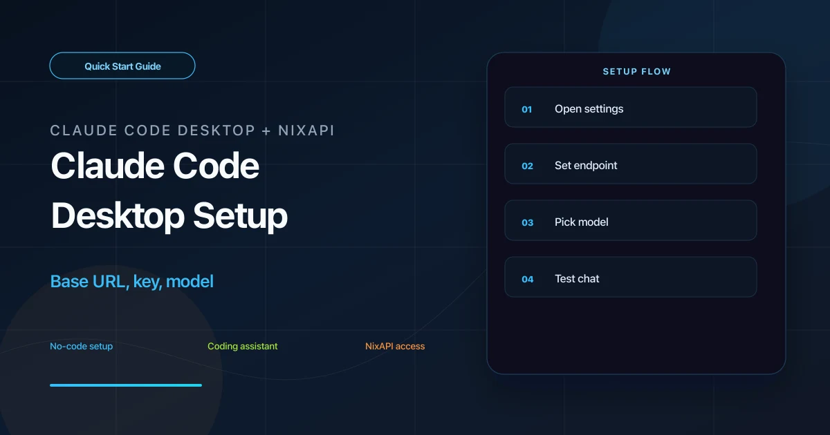 Claude Code Desktop third-party API quick-start cover