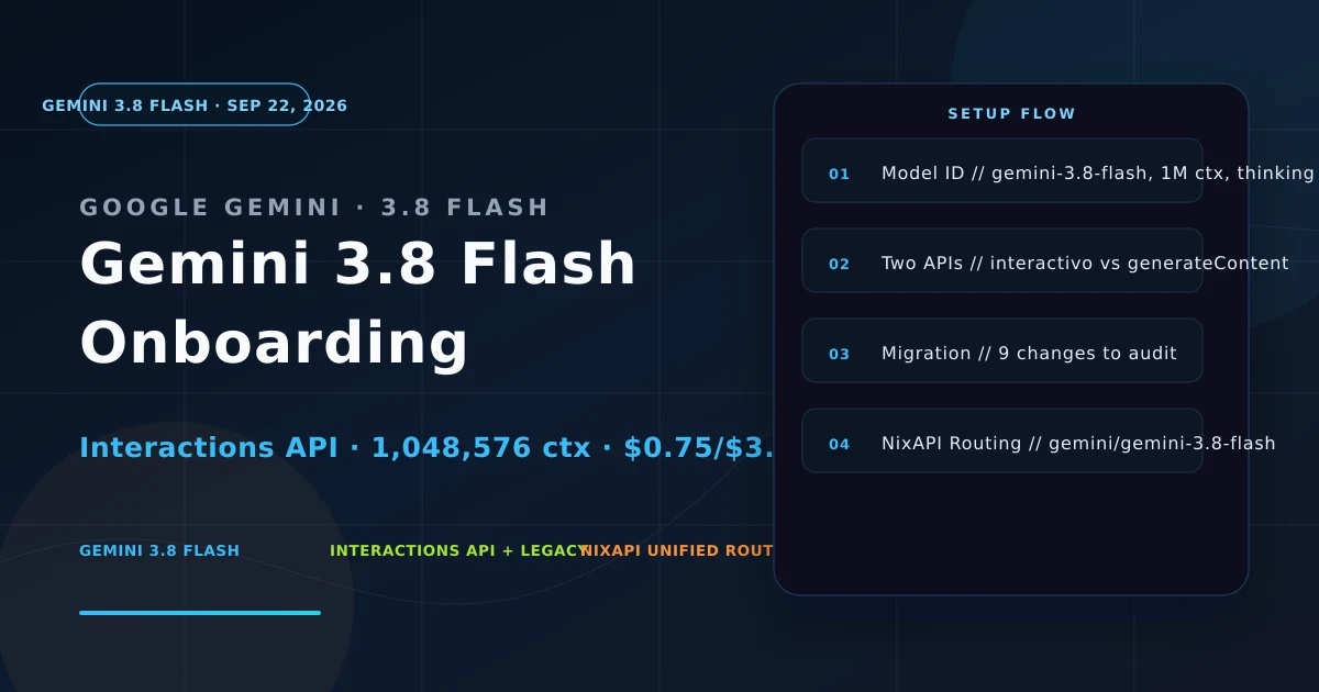 Gemini 3.8 Flash onboarding guide Interactions API and migration checklist