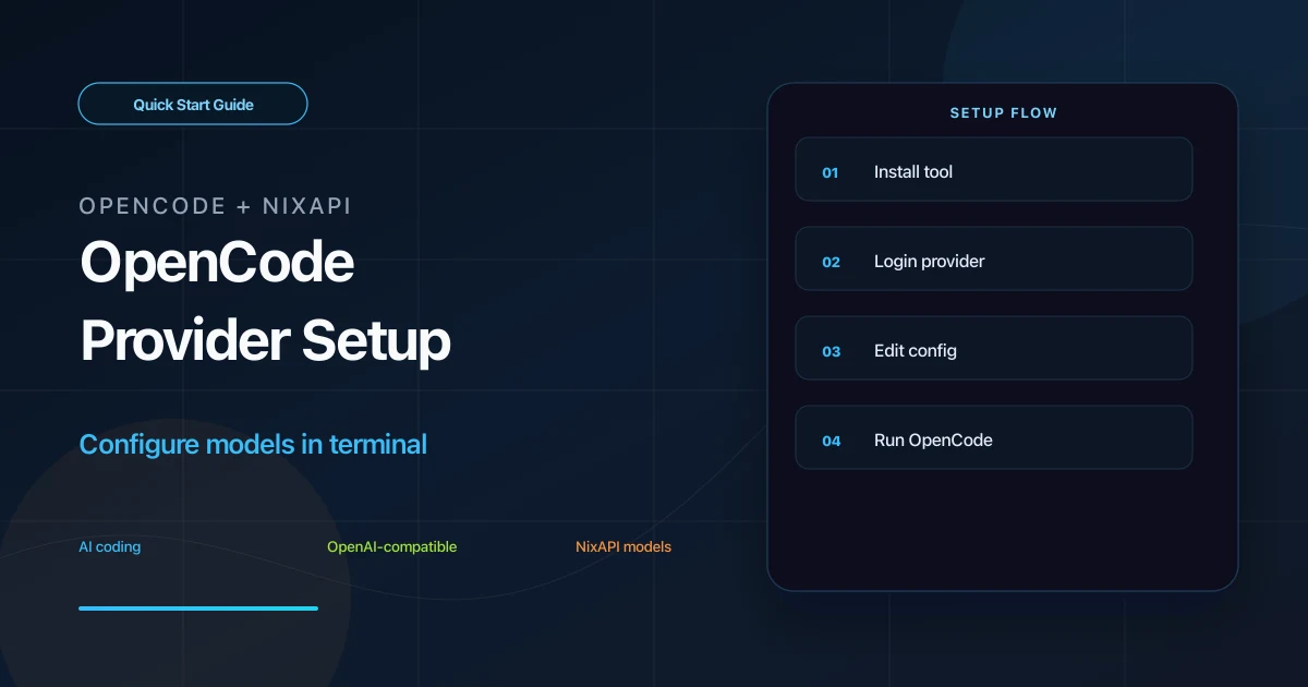 OpenCode third-party API quick-start cover